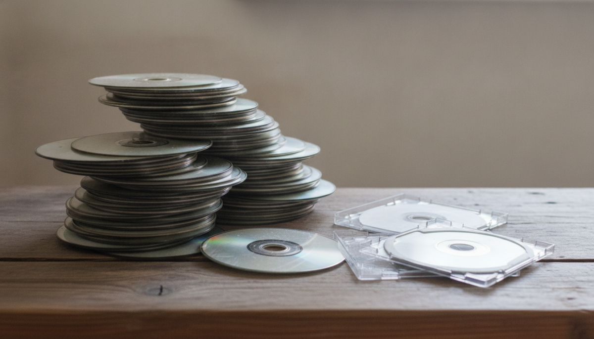 Alte CDs und DVDs mit Huellen