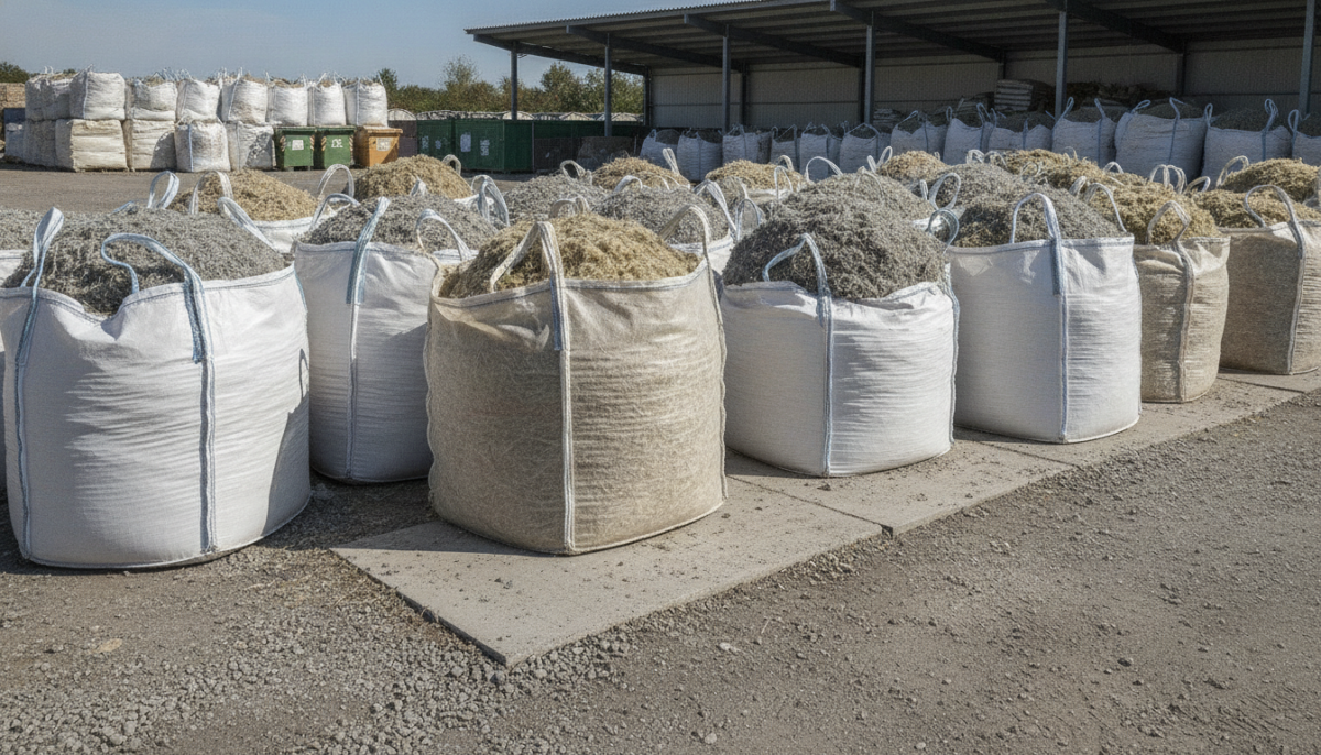 Big Bags mit verpacktem Daemmmaterial