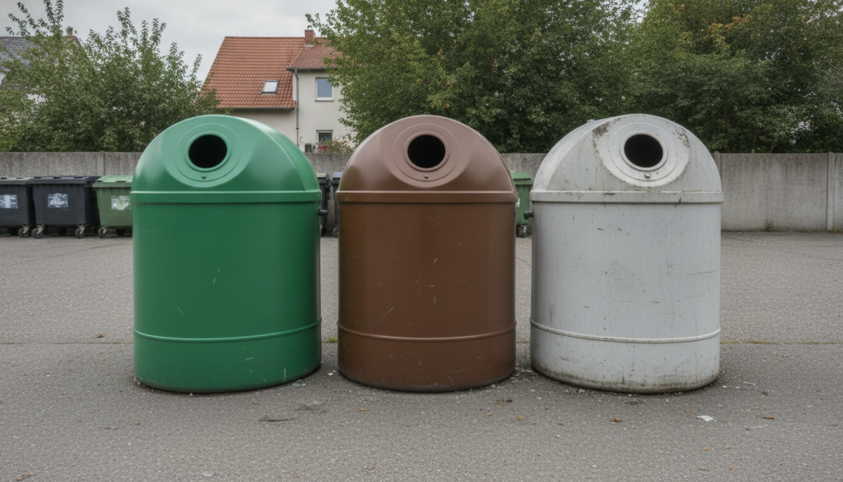 Glascontainer an einem Sammelstandplatz