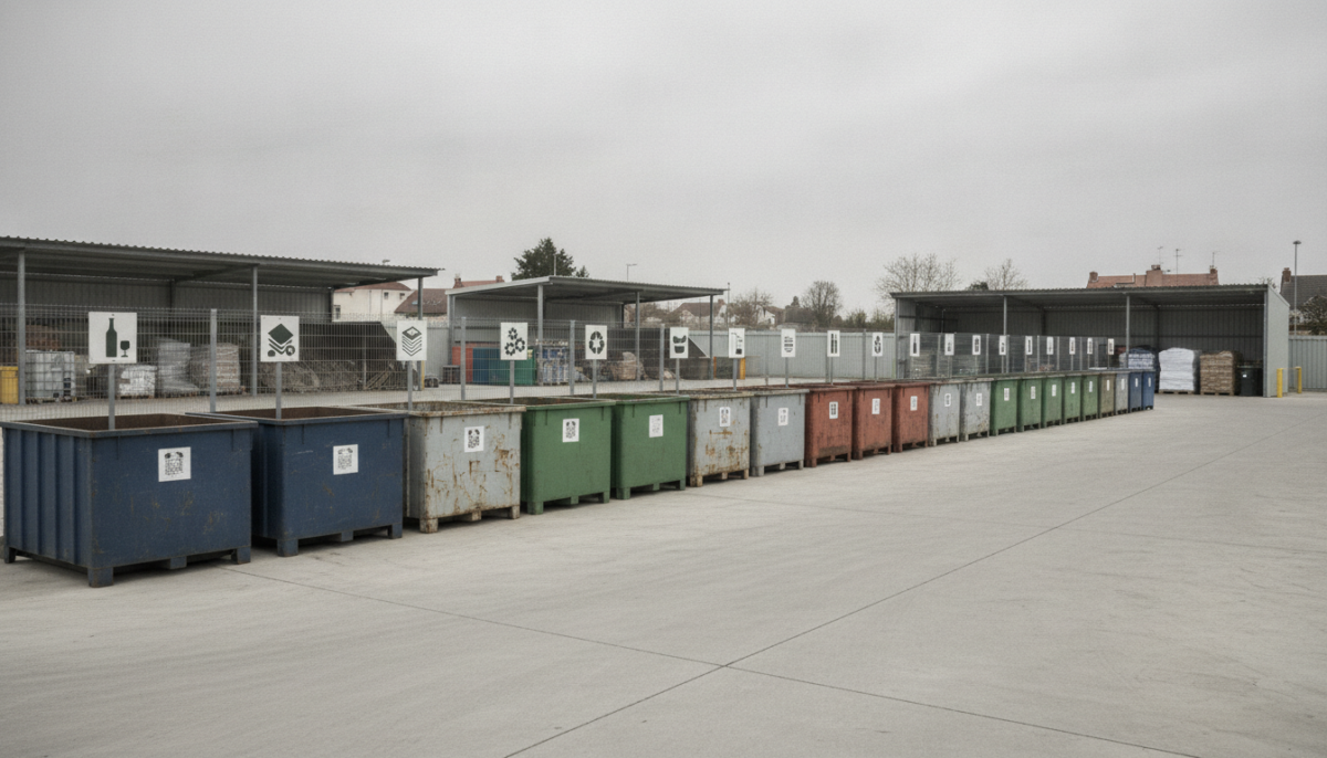 Kommunaler Wertstoffhof mit Containern