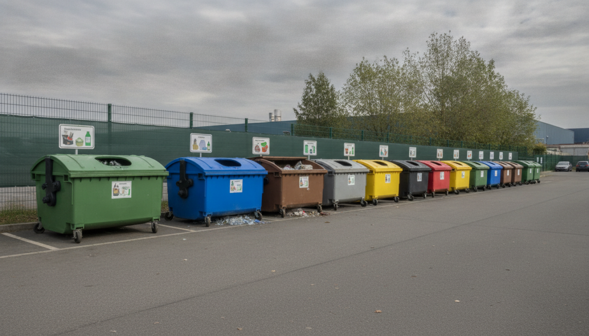 Kommunaler Wertstoffhof mit Containern
