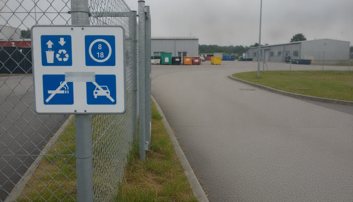 Hinweisschild an einem Wertstoffhof
