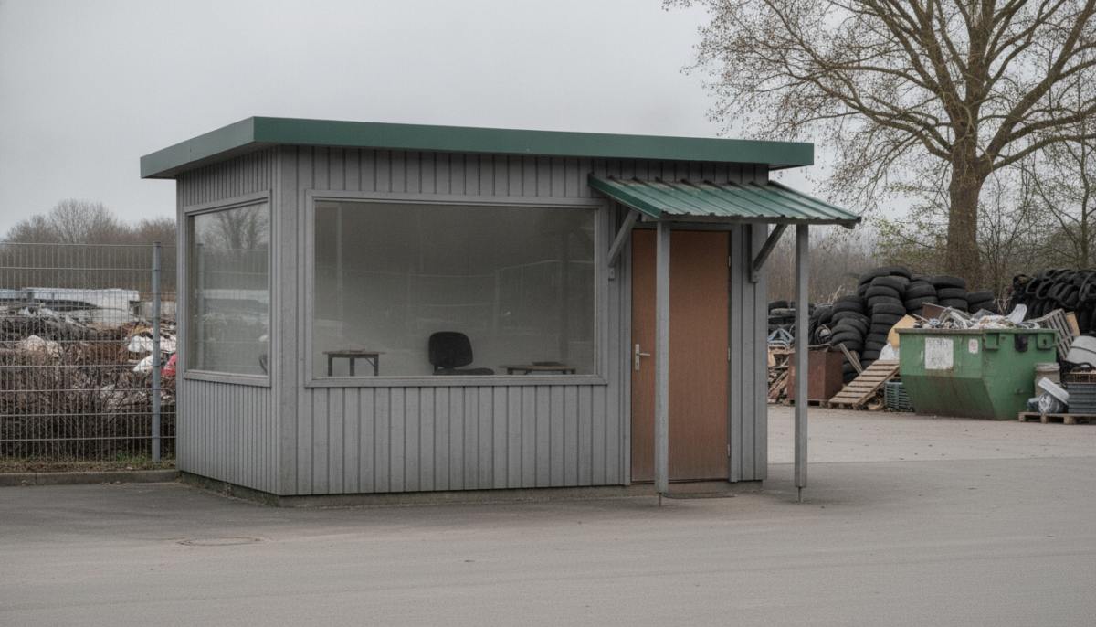 Kasse an einem Wertstoffhof