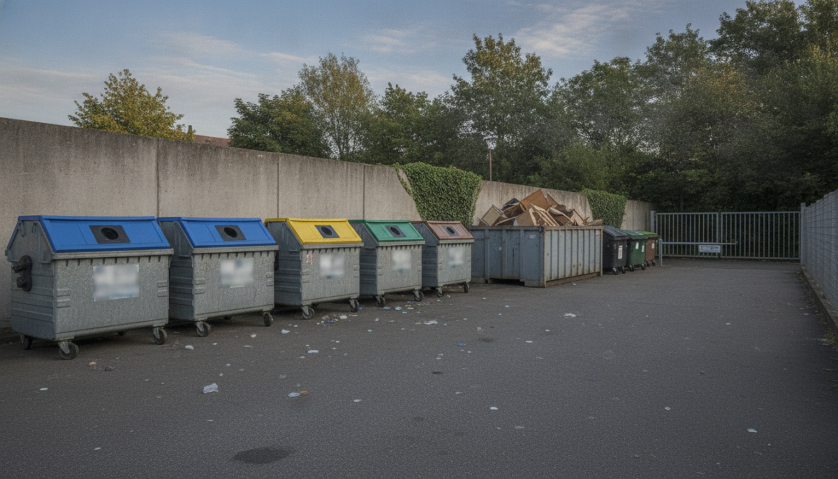 Kommunaler Wertstoffhof mit Containern
