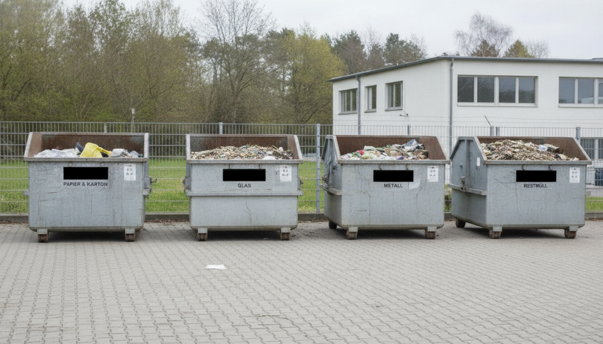 Kommunale Annahmestelle mit Containern