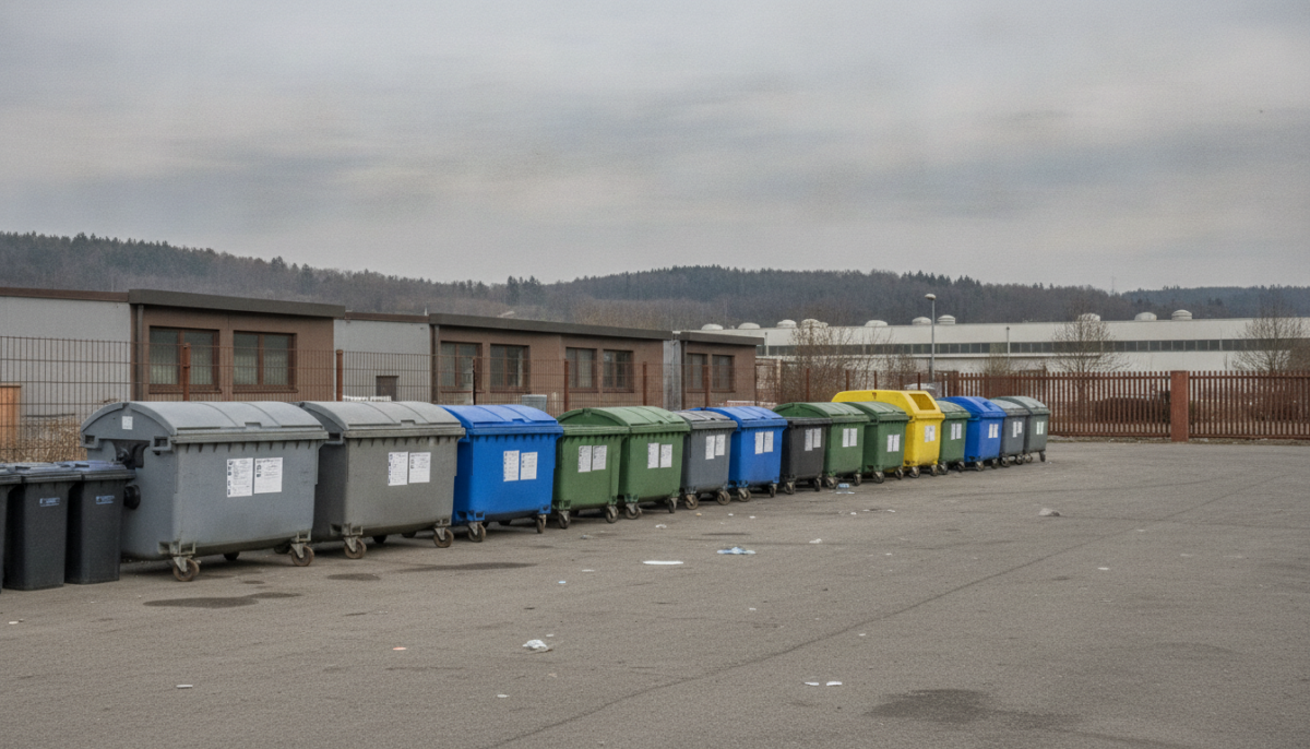 Kommunale Annahmestelle mit Containern