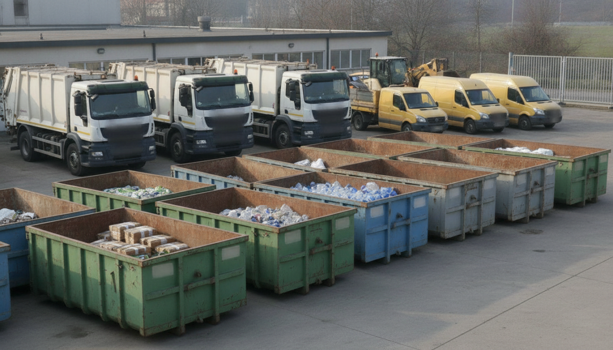 Kommunale Annahmestelle mit Containern