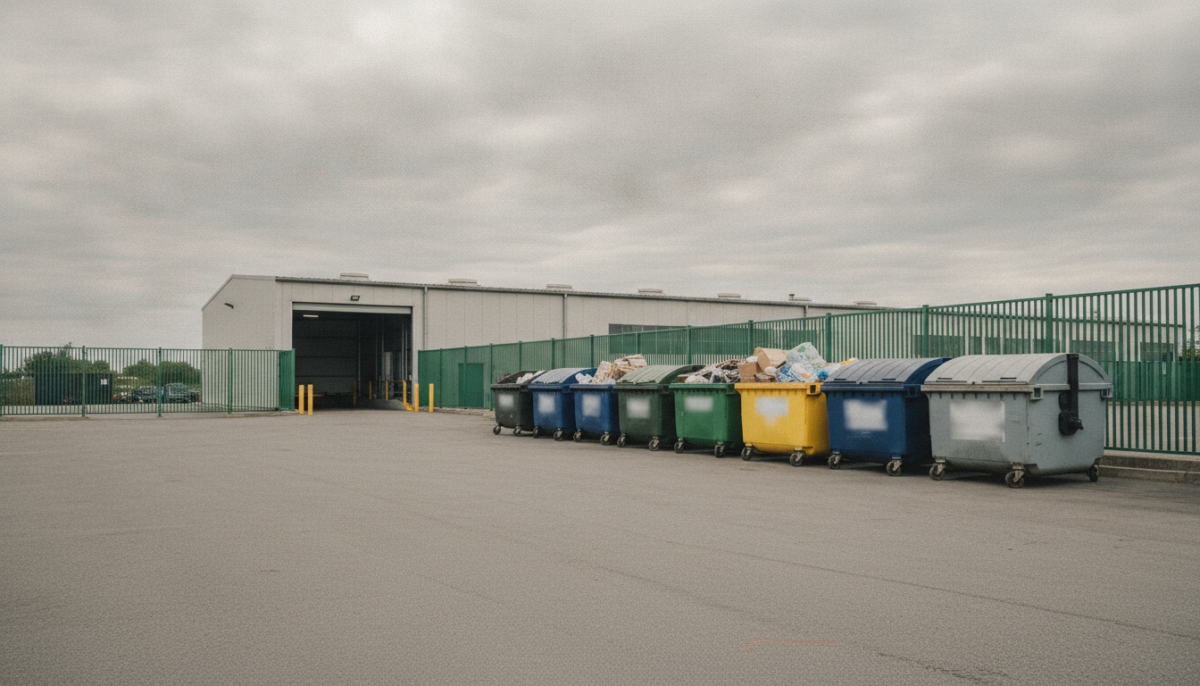 Kommunale Entsorgungsanlage mit Containern