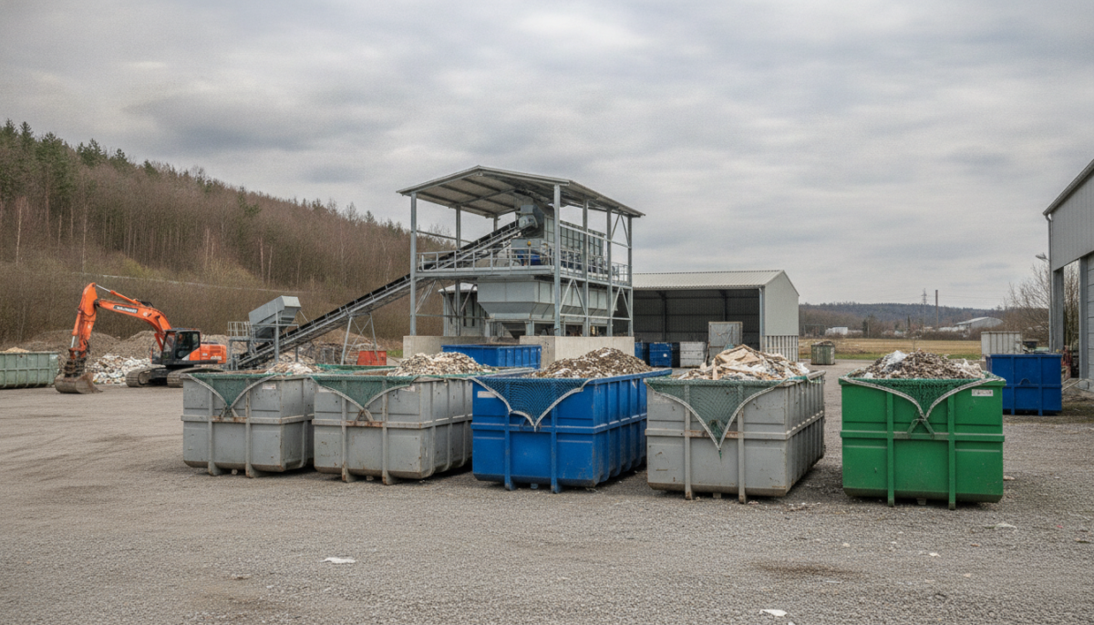 Kommunale Umladestation mit Containern
