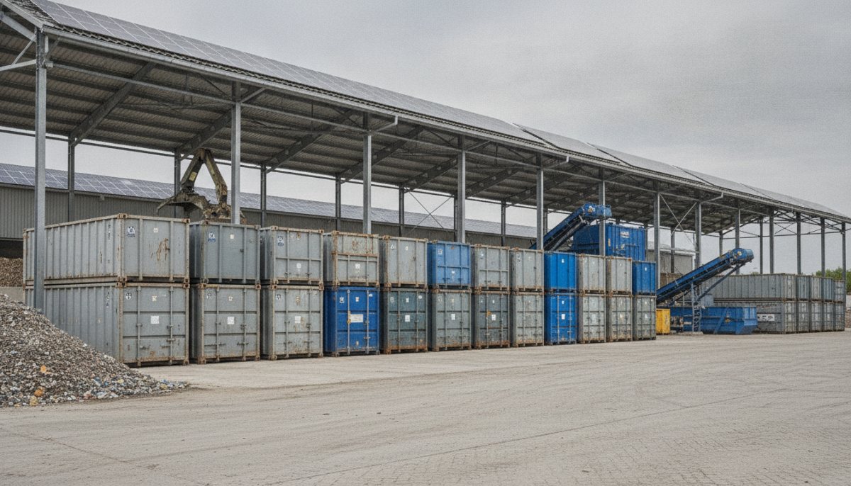 Kommunale Umladestation mit Containern