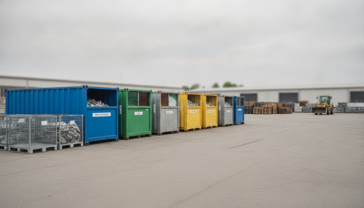 Kommunaler Recyclinghof mit Containern
