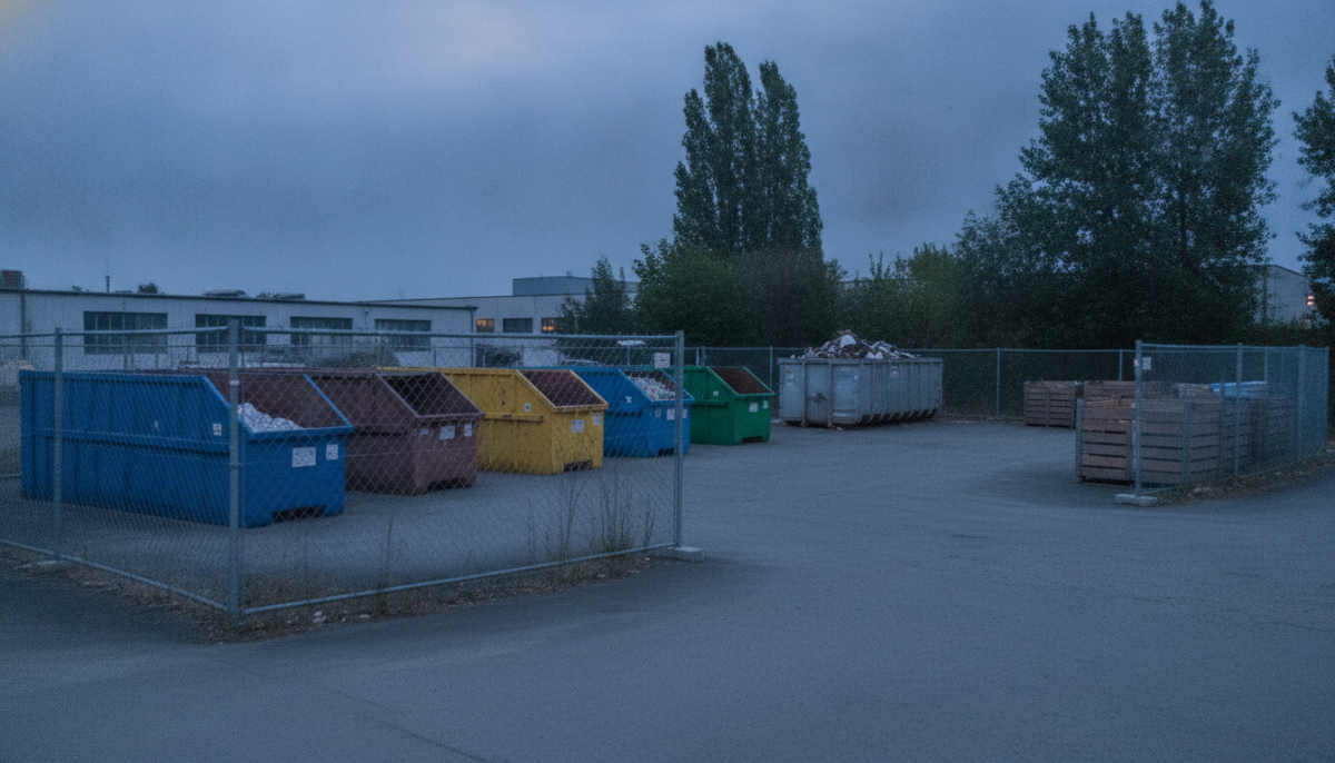 Kommunaler Recyclinghof mit Containern