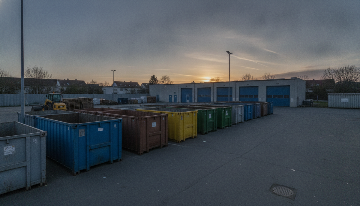 Kommunaler Recyclinghof mit Containern