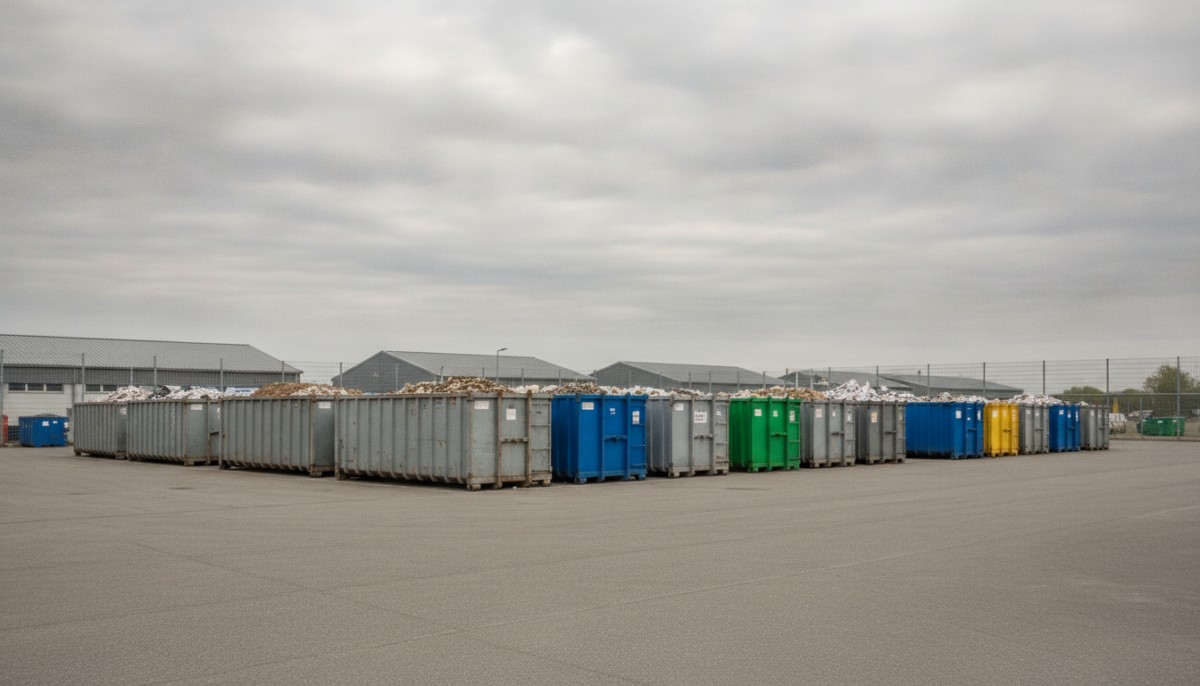 Kommunaler Recyclinghof mit Containern