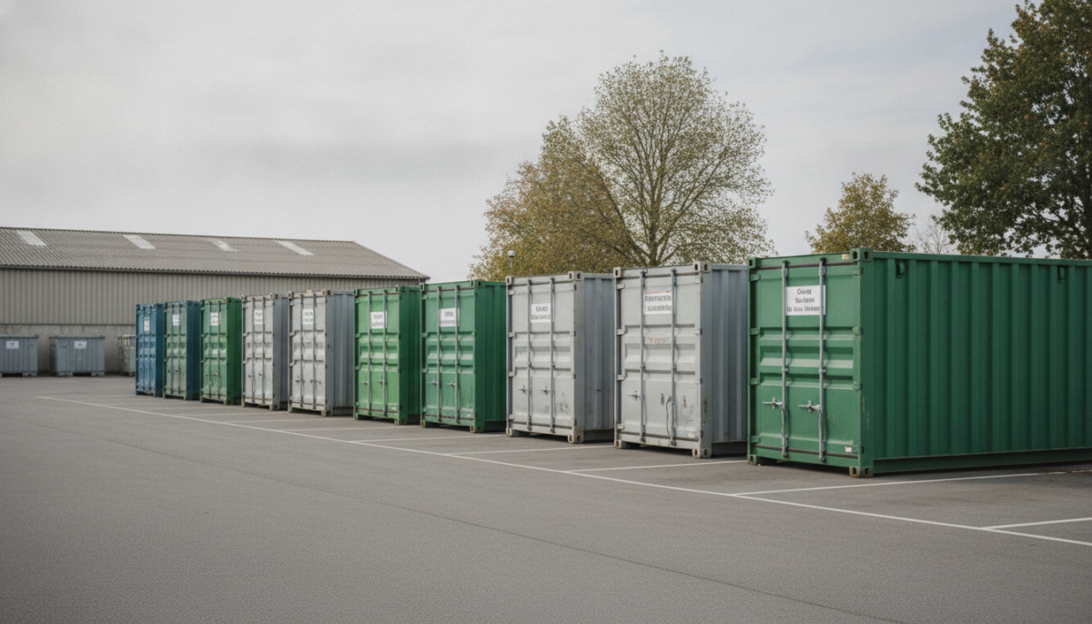 Kommunaler Recyclinghof mit Containern