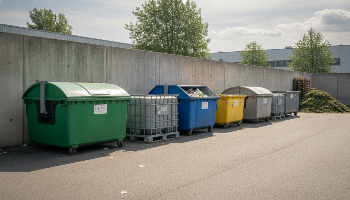 Kommunaler Recyclinghof mit Containern