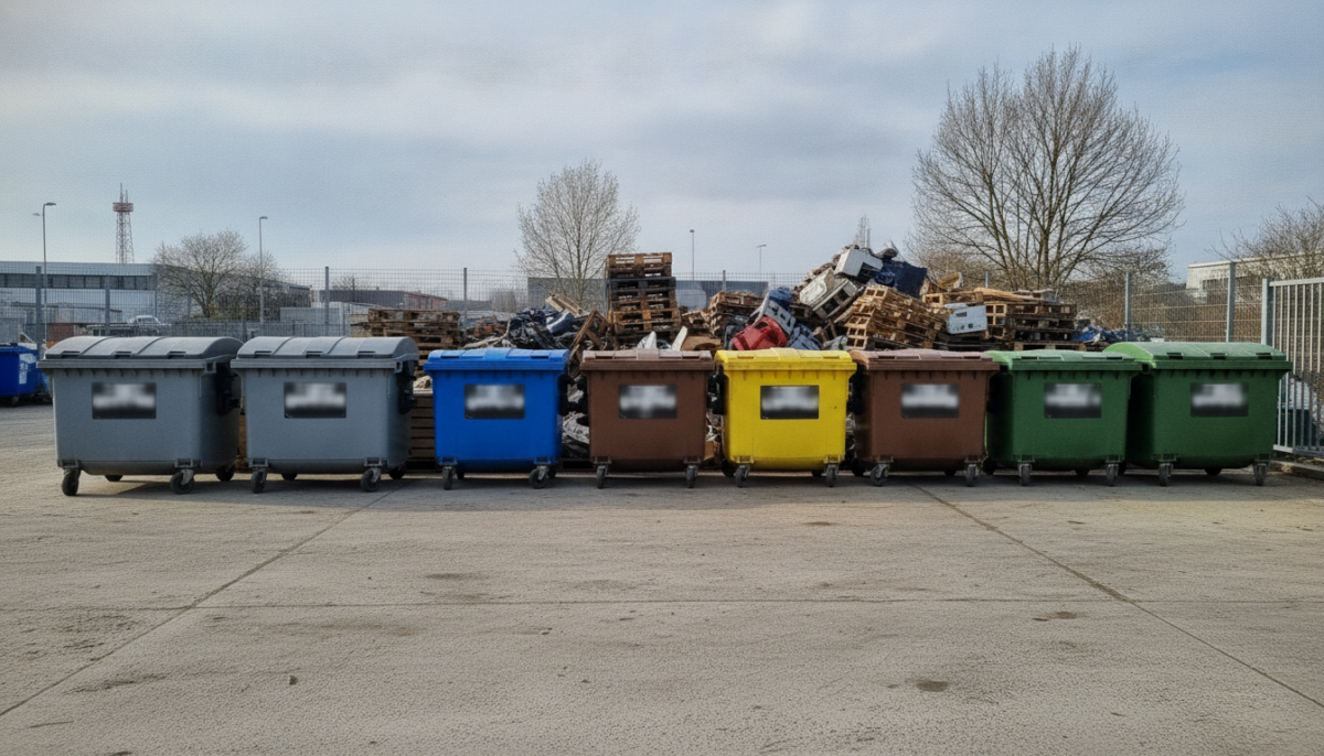 Kommunaler Recyclinghof mit Containern