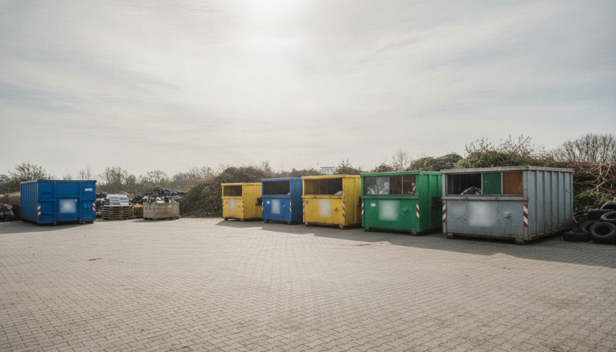 Kommunaler Recyclinghof mit Containern