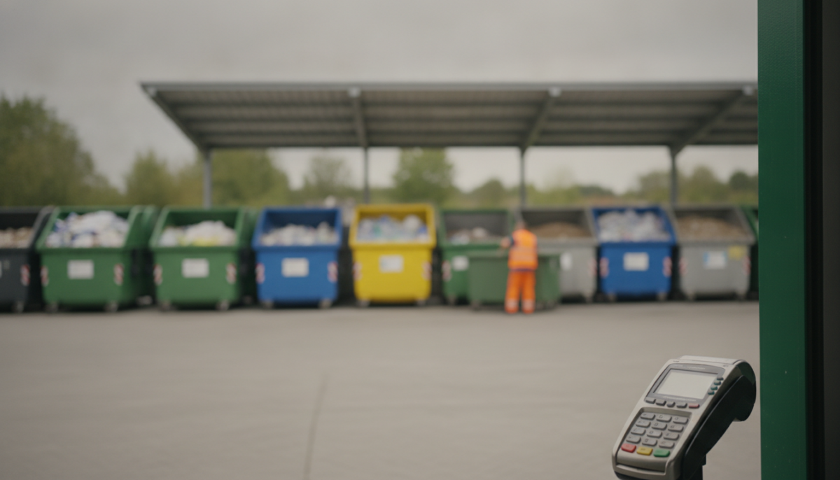 Kommunaler Recyclinghof mit Containern