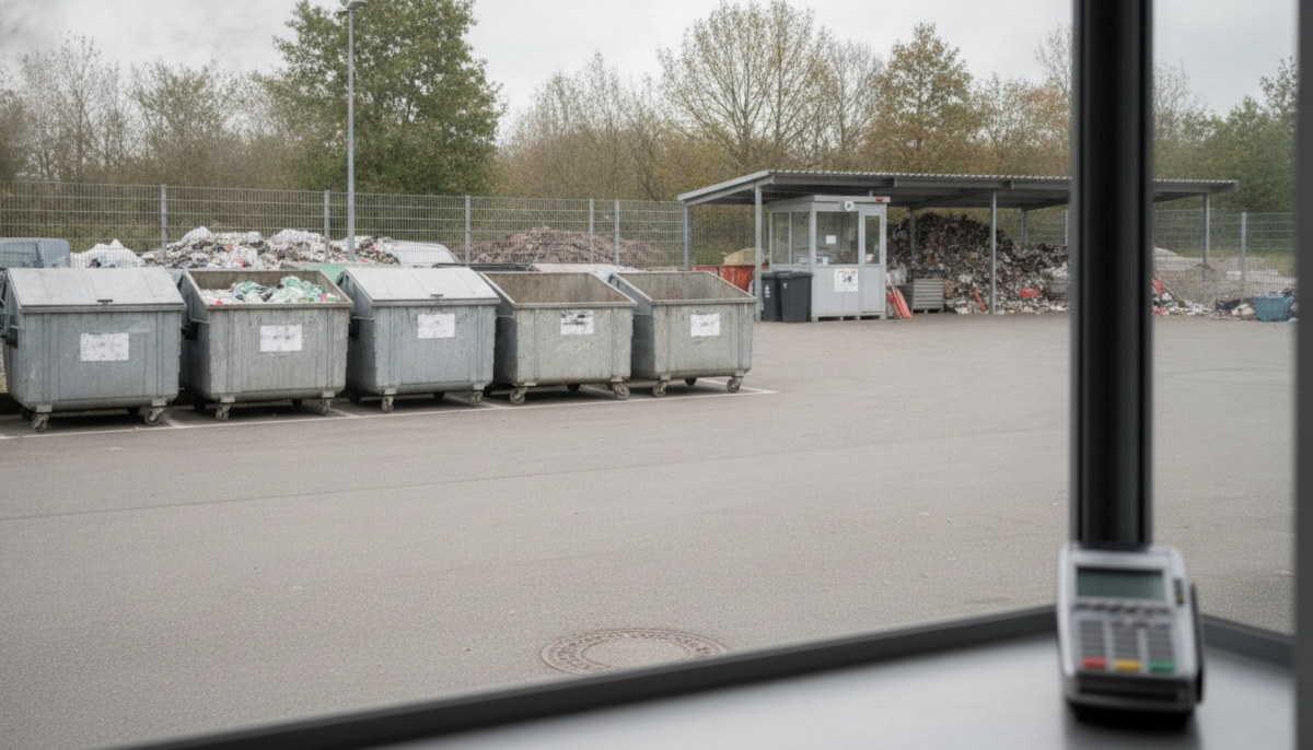 Kommunaler Recyclinghof mit Containern