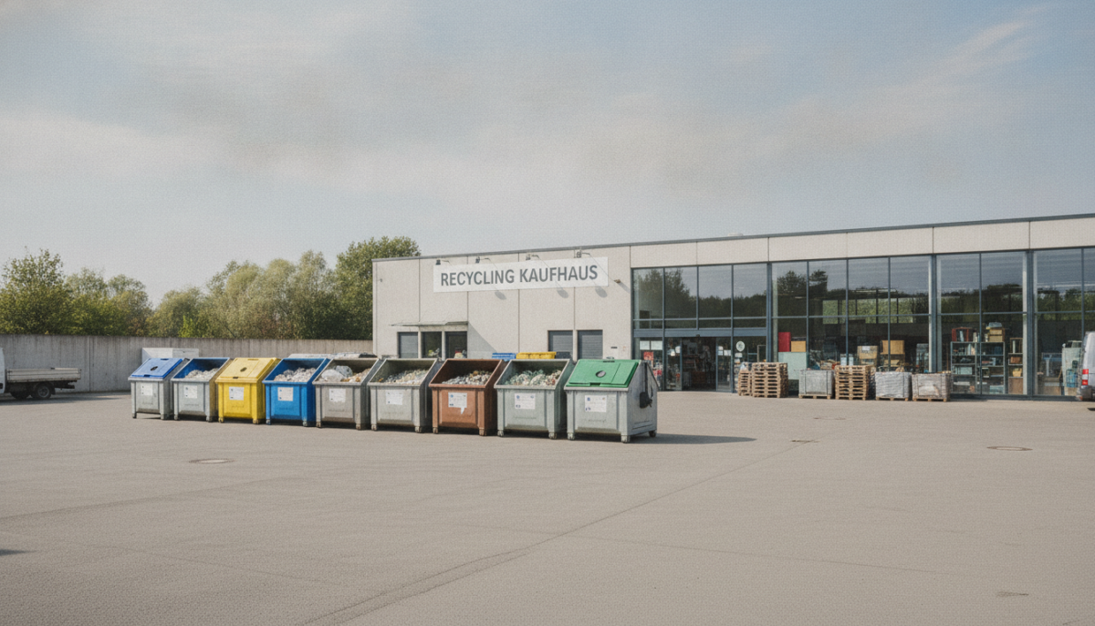 Kommunaler Recyclinghof mit Containern