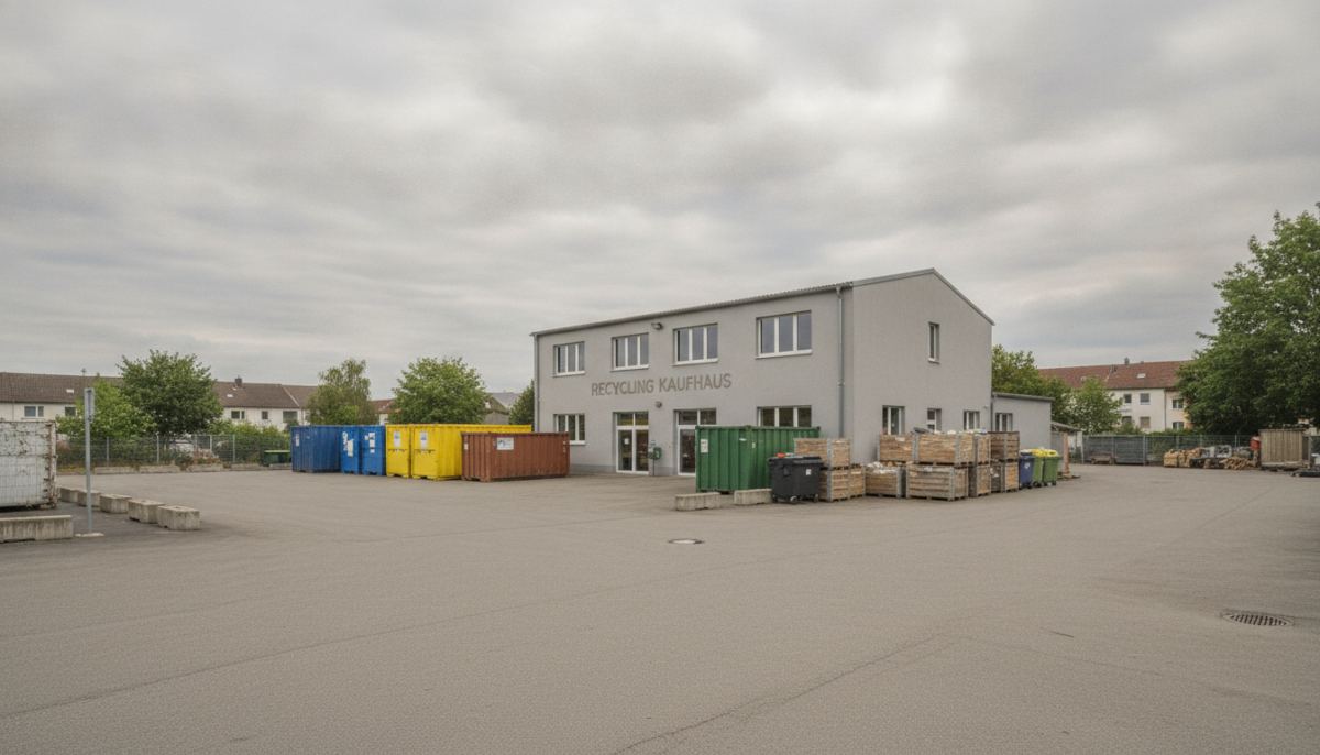 Kommunaler Recyclinghof mit Containern