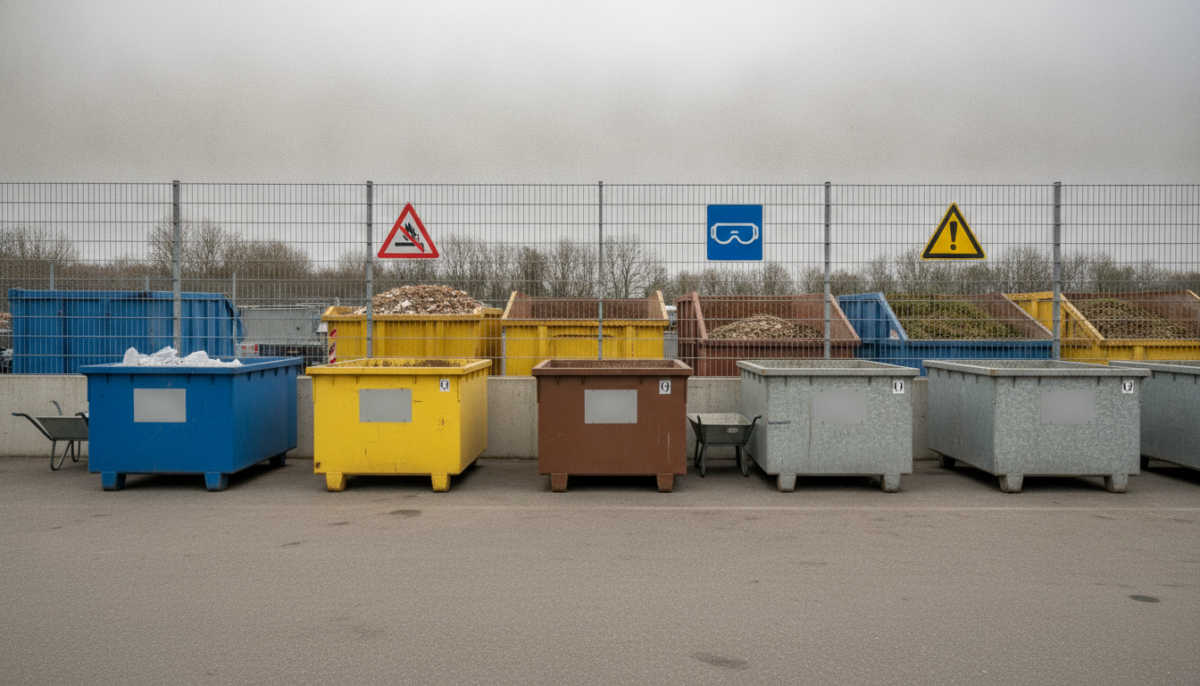 Kommunaler Recyclinghof mit Containern