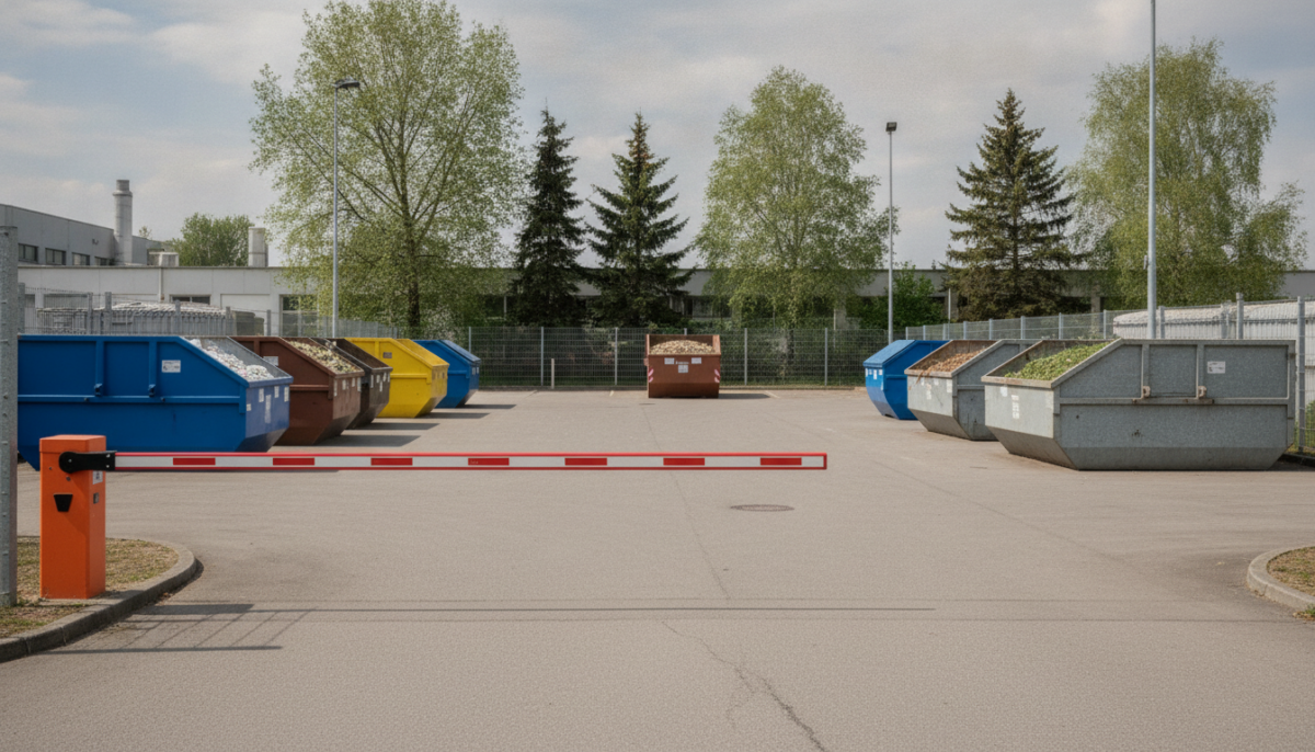 Kommunaler Recyclinghof mit Containern