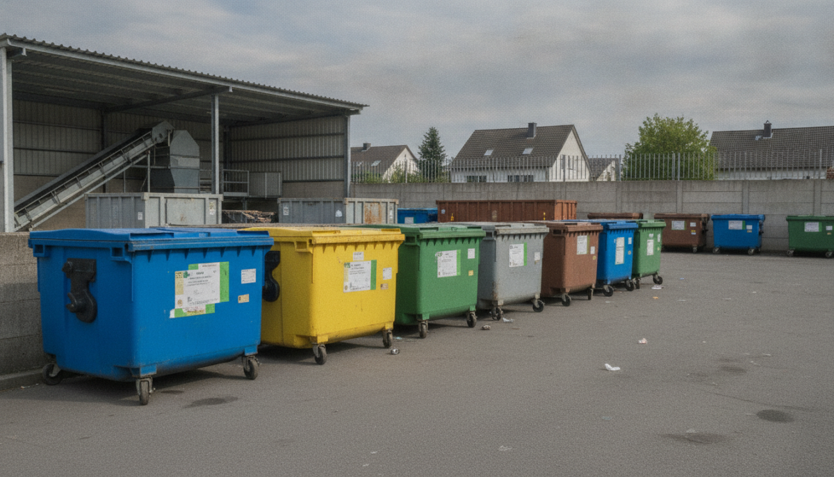 Kommunaler Wertstoffhof mit Containern