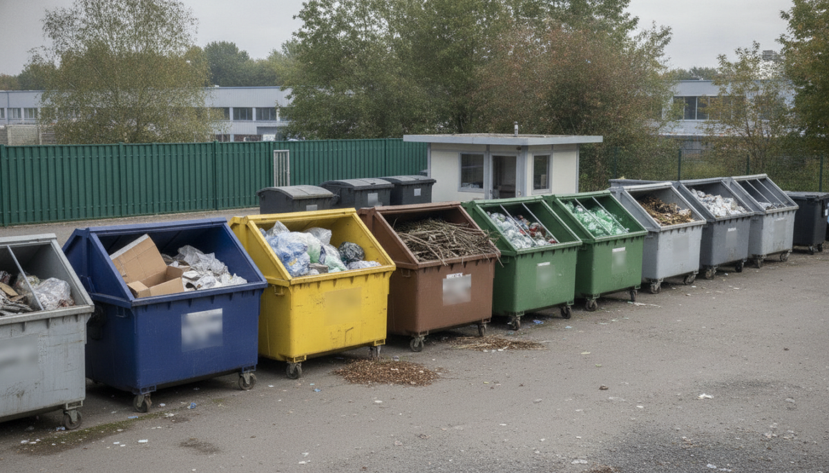 Kommunaler Wertstoffhof mit Containern