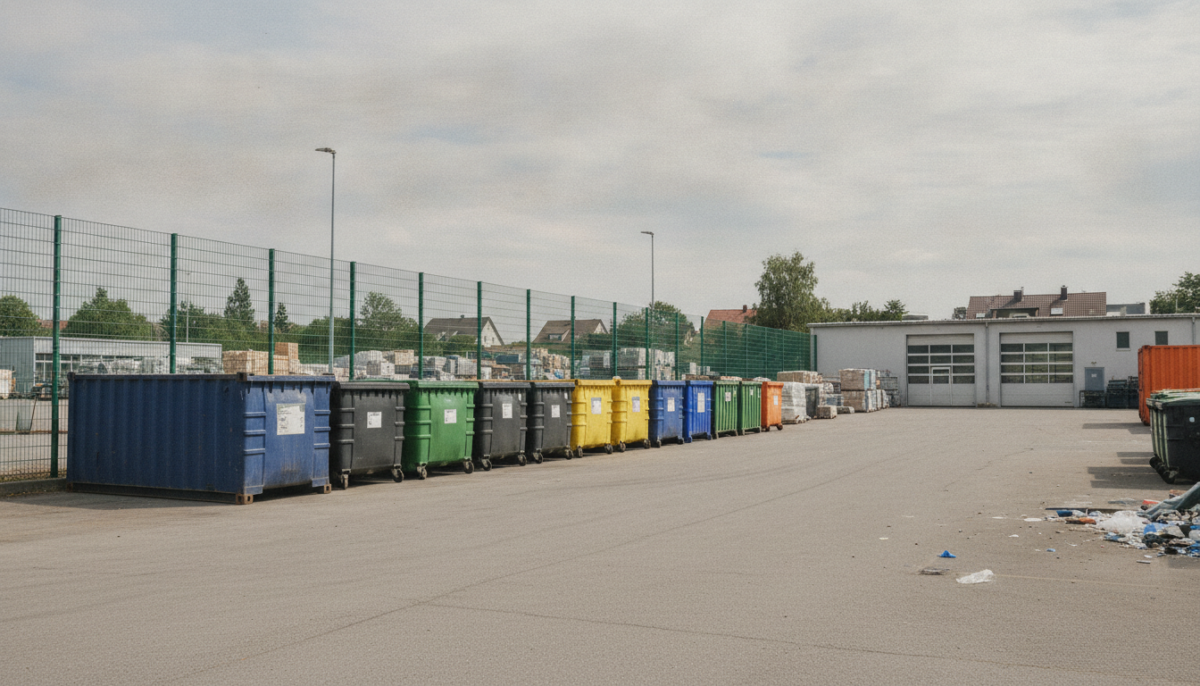 Kommunaler Wertstoffhof mit Containern