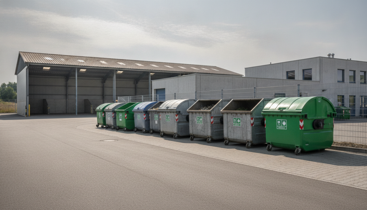 Kommunaler Wertstoffhof mit Containern