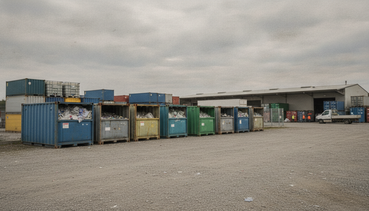 Kommunaler Wertstoffhof mit Containern
