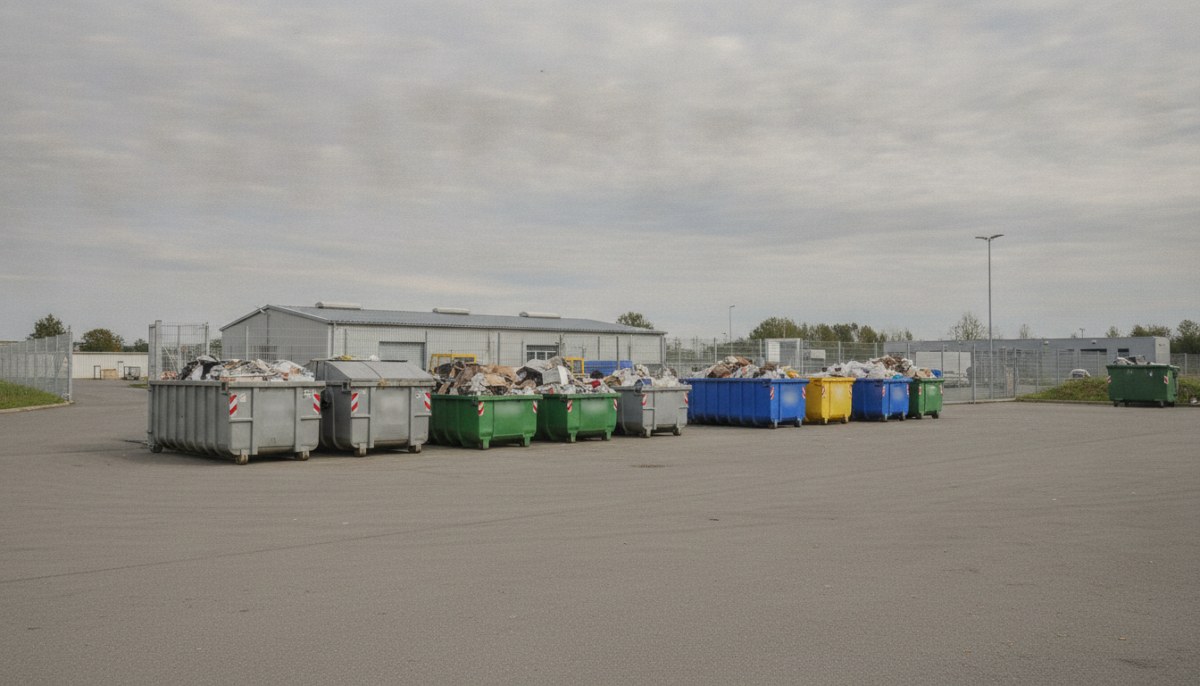 Kommunaler Wertstoffhof mit Containern
