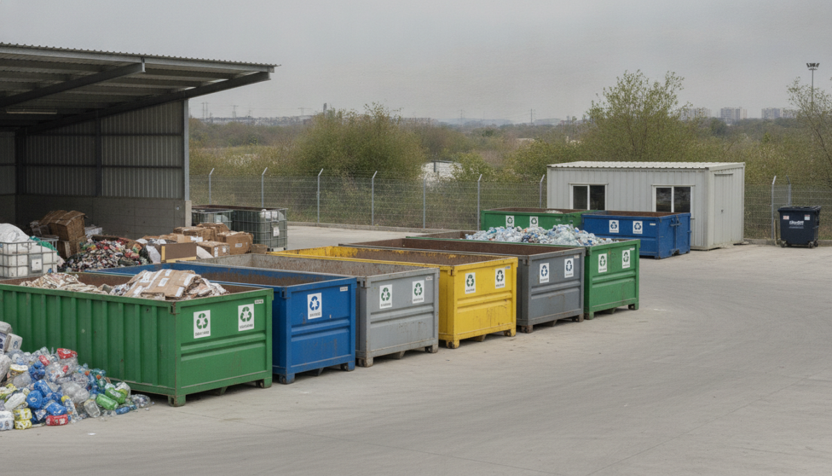 Kommunaler Wertstoffhof mit Containern