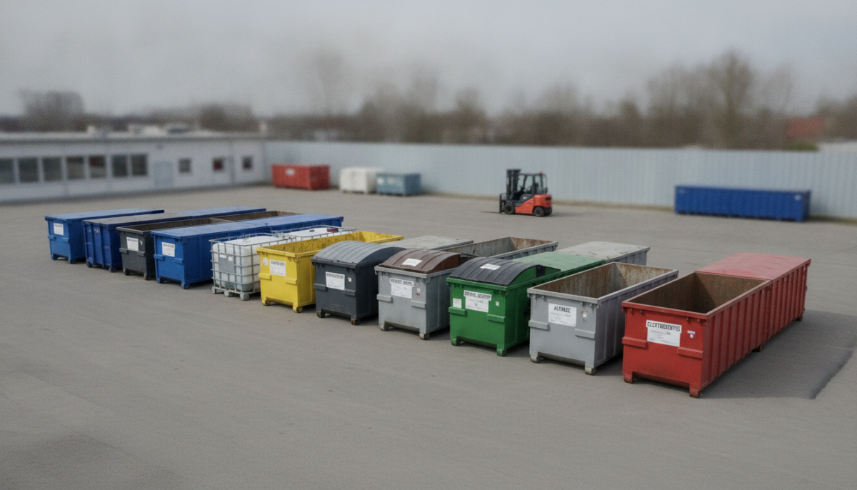 Kommunaler Wertstoffhof mit Containern