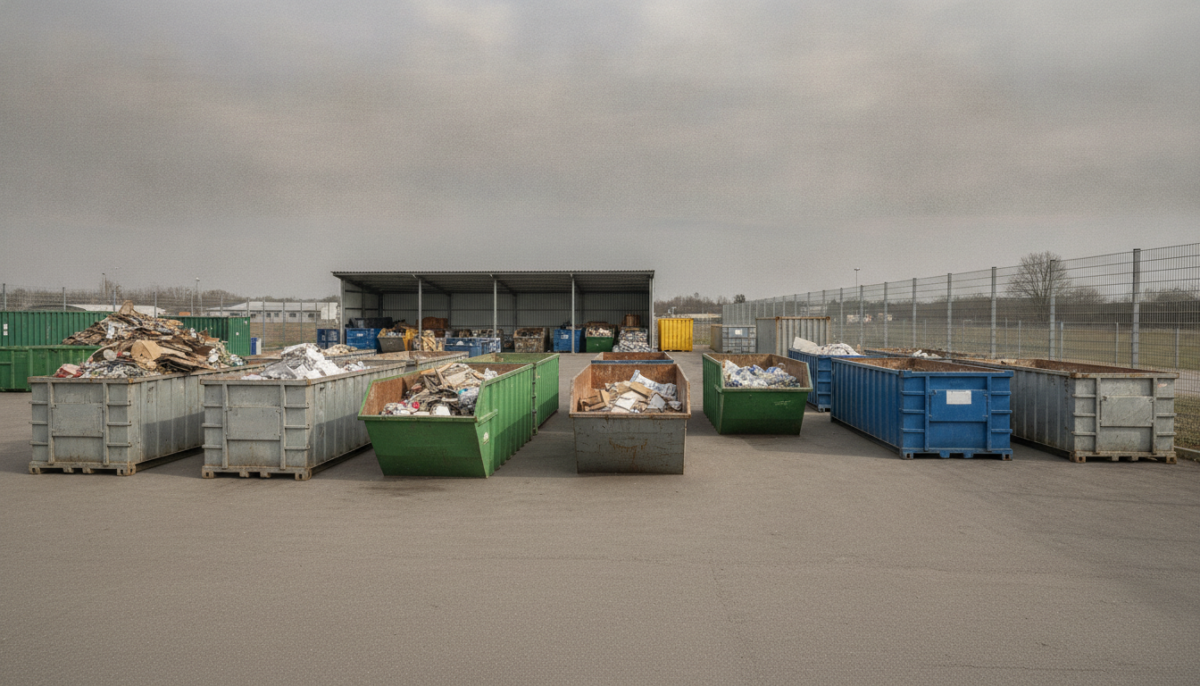 Kommunaler Wertstoffhof mit Containern