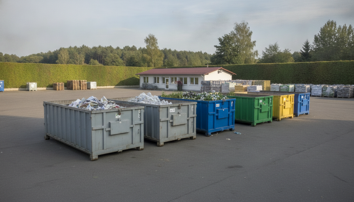 Kommunaler Wertstoffhof mit Containern