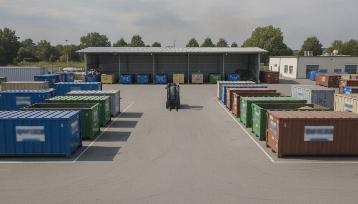 Kommunaler Wertstoffhof mit Containern