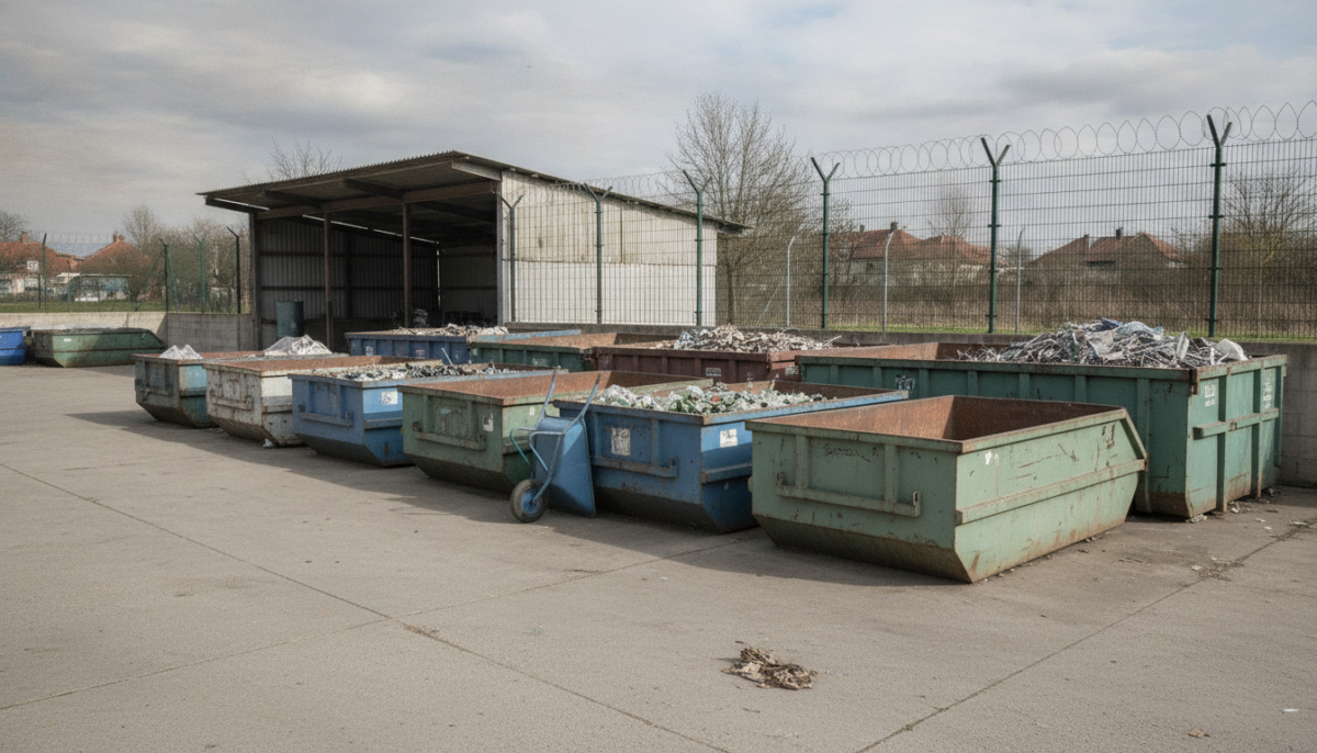 Kommunaler Wertstoffhof mit Containern