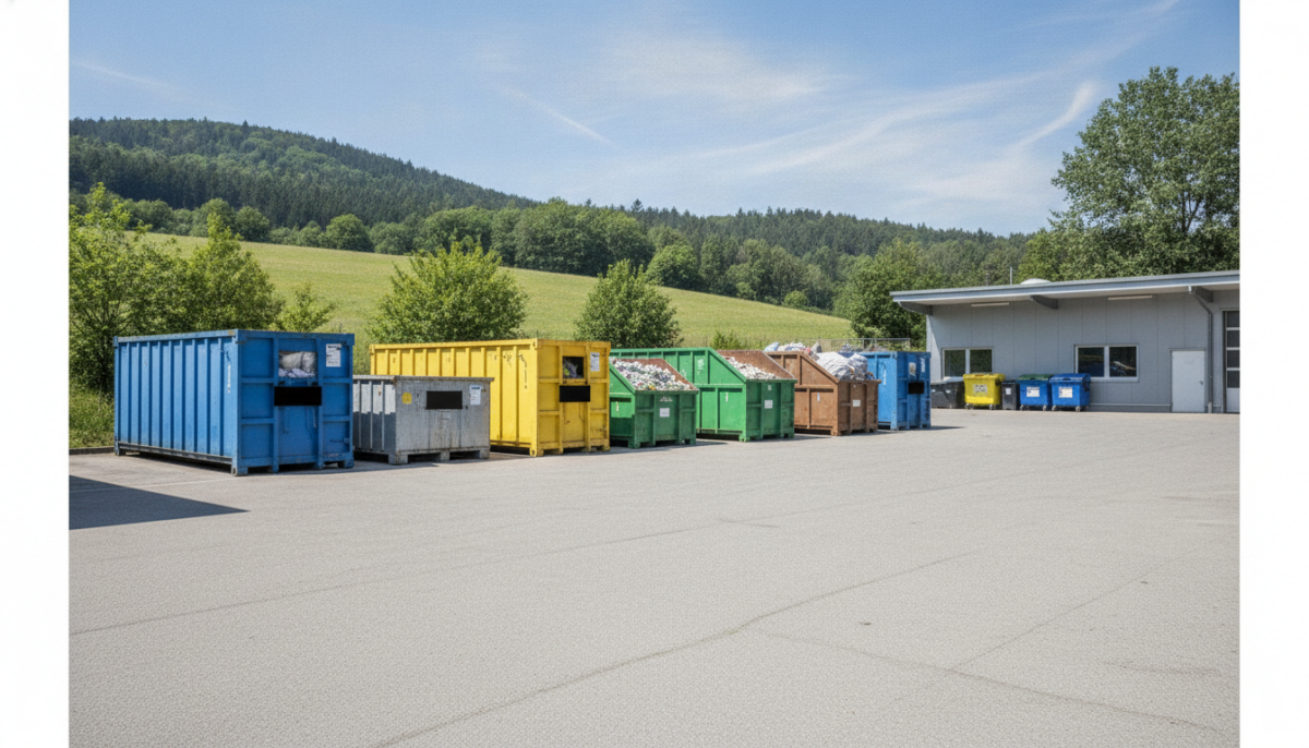 Kommunaler Wertstoffhof mit Containern