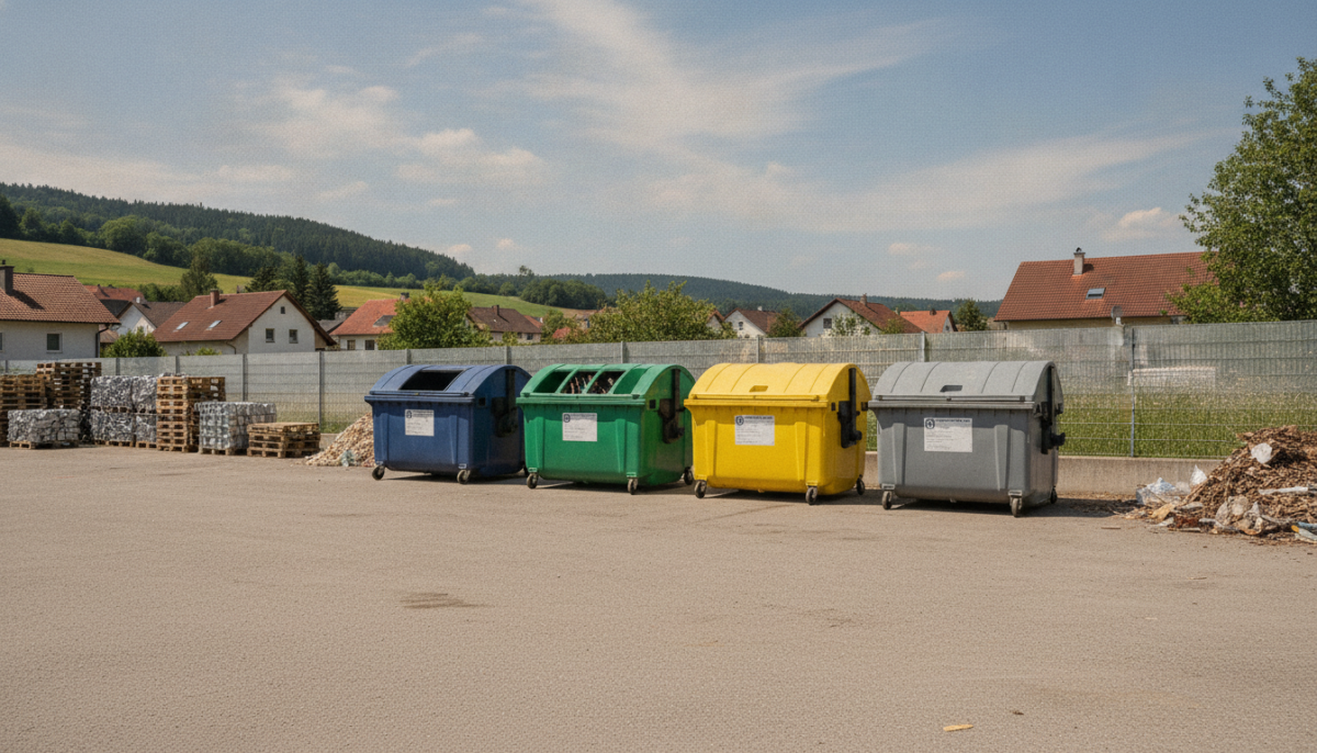 Kommunaler Wertstoffhof mit Containern