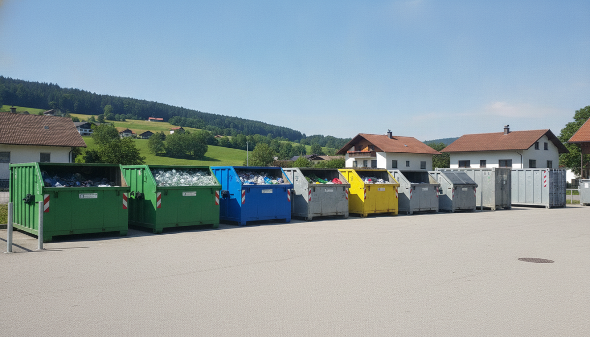 Kommunaler Wertstoffhof mit Containern