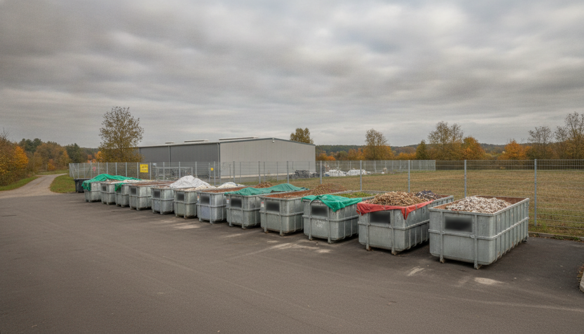 Kommunaler Wertstoffhof mit Containern