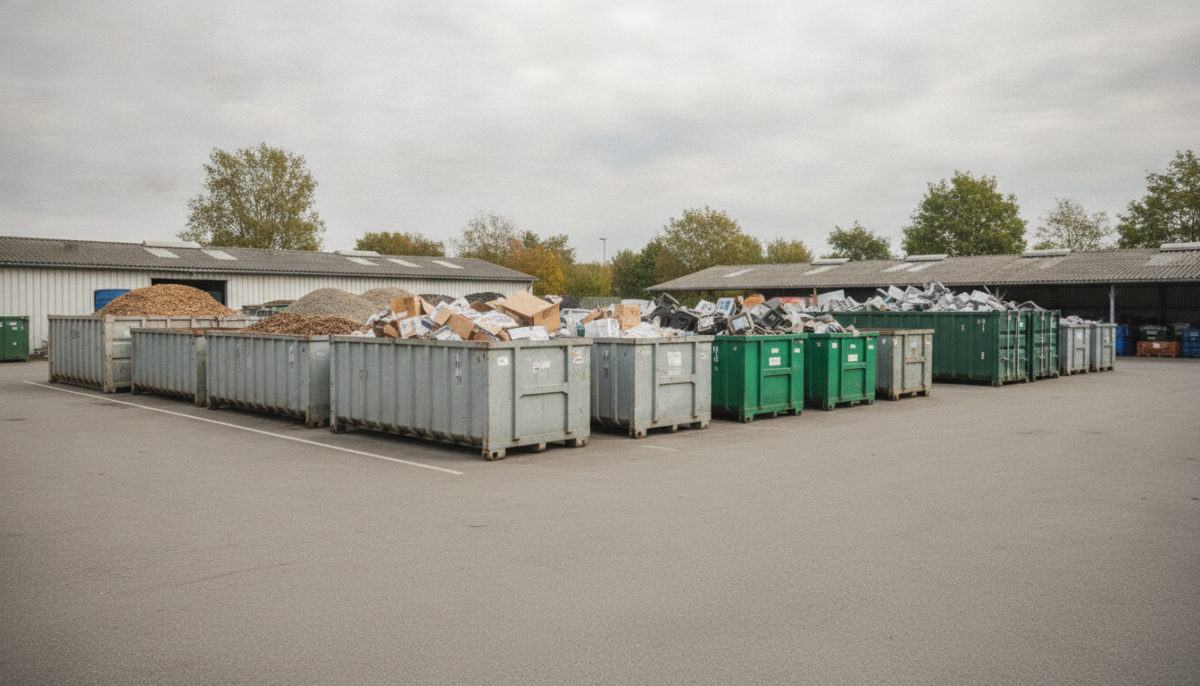 Kommunaler Wertstoffhof mit Containern