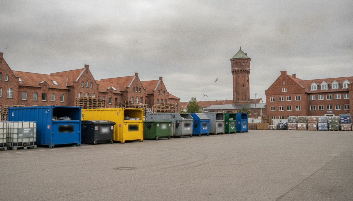 Kommunaler Wertstoffhof mit Containern