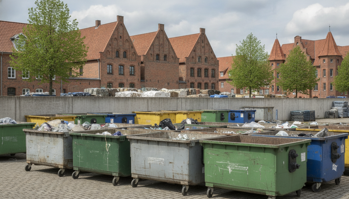 Kommunaler Wertstoffhof mit Containern