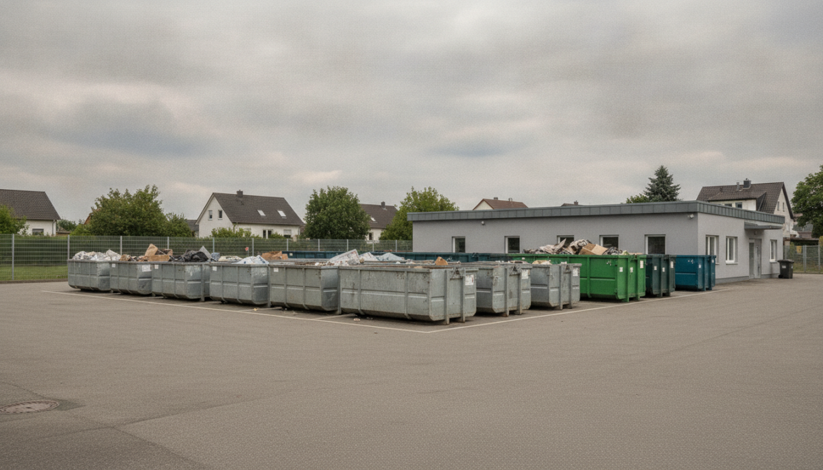 Kommunaler Wertstoffhof mit Containern