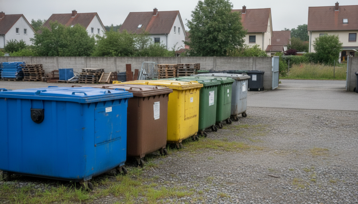 Kommunaler Wertstoffhof mit Containern