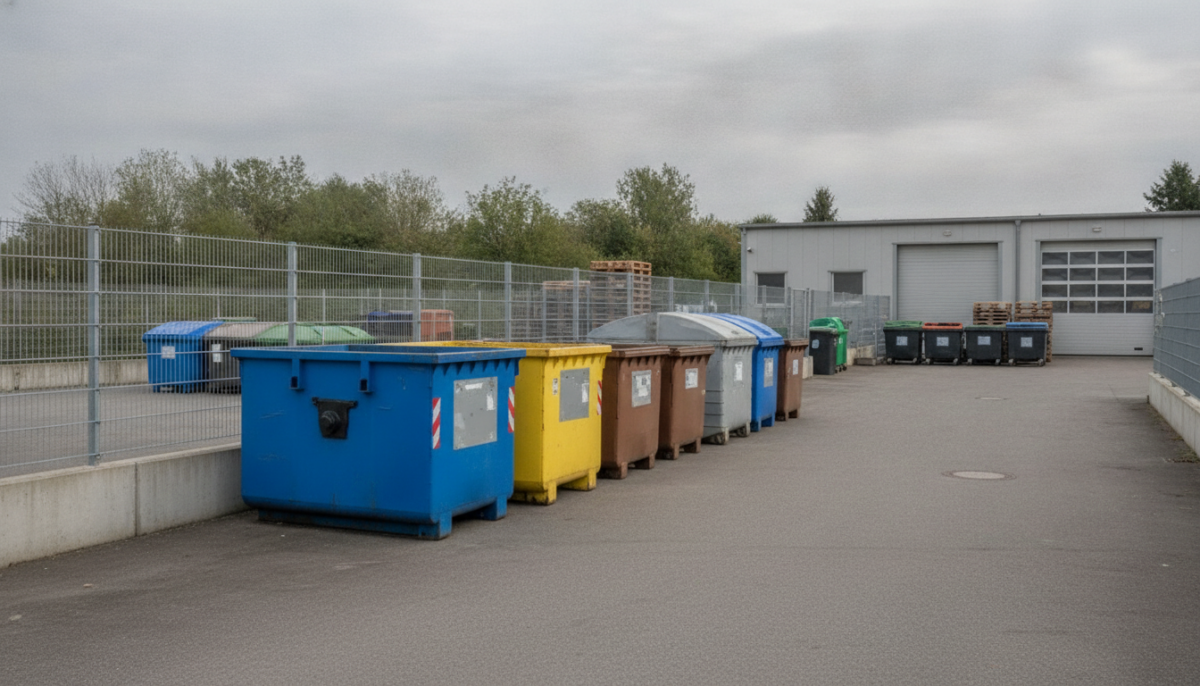 Kommunaler Wertstoffhof mit Containern